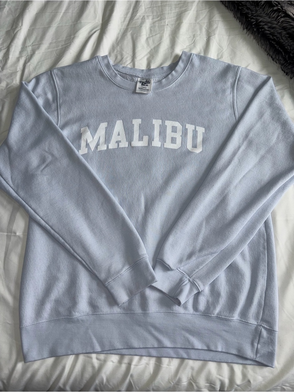 Malibu Crewneck Pullover Sweatshirt in Light Blue